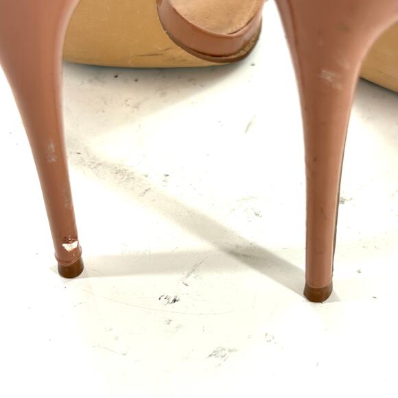 Steve Madden Maxton Chain Stiletto Heels 9 NWOT Sandals Pumps Tan Beige Glam - Picture 6 of 11